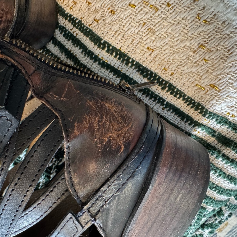 Freebird Distressed Black and Brown Ankle Boots - Picture 10 of 11